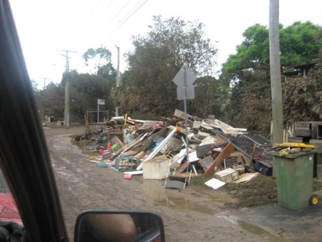 The front of Mr Beaumont’s home after the floods