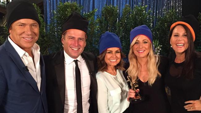 Carrie Bickmore and Julia Morris with the Today Show the morning after the Logies.