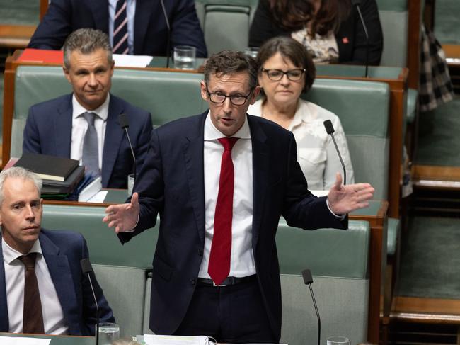 CANBERRA, AUSTRALIA - NewsWire Photos MARCH 9, 2023: Stephen Jones, Assistant Treasurer and Minister for Financial Services during Question Time in the House of Representatives in Parliament House Canberra.Picture: NCA NewsWire / Gary Ramage