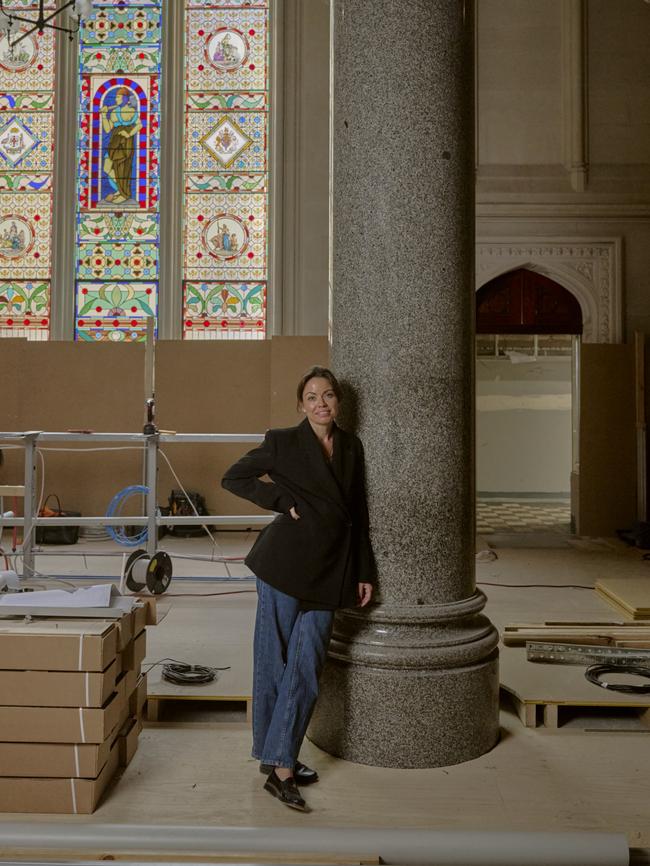 Rebecca Yazbek at the site of her new Melbourne restaurant, Reine. Picture: WISH/Josh Robenstone