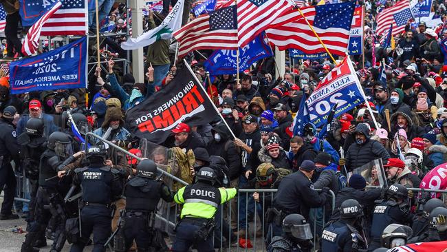 The AFP cites the January 6 demonstrations in the United States as to how movements can quickly mobilise against governance and good order. Picture: AFP