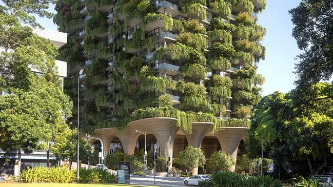 A render of Aria Property Group’s ‘Urban Forest’ project, which has been approved by Brisbane City Council.