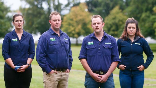 Rural Youth Tasmania vice president Ashleigh Reynolds, president Jake Williams, Agfest chairman Ethan Williams and Rural Youth safety and compliance manager Jacqui Hodgkins. Picture: PATRICK GEE