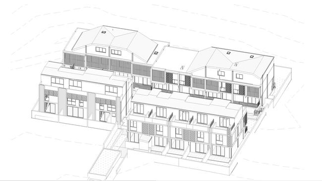 An architectural plan for the development, lodged during early planning stages.