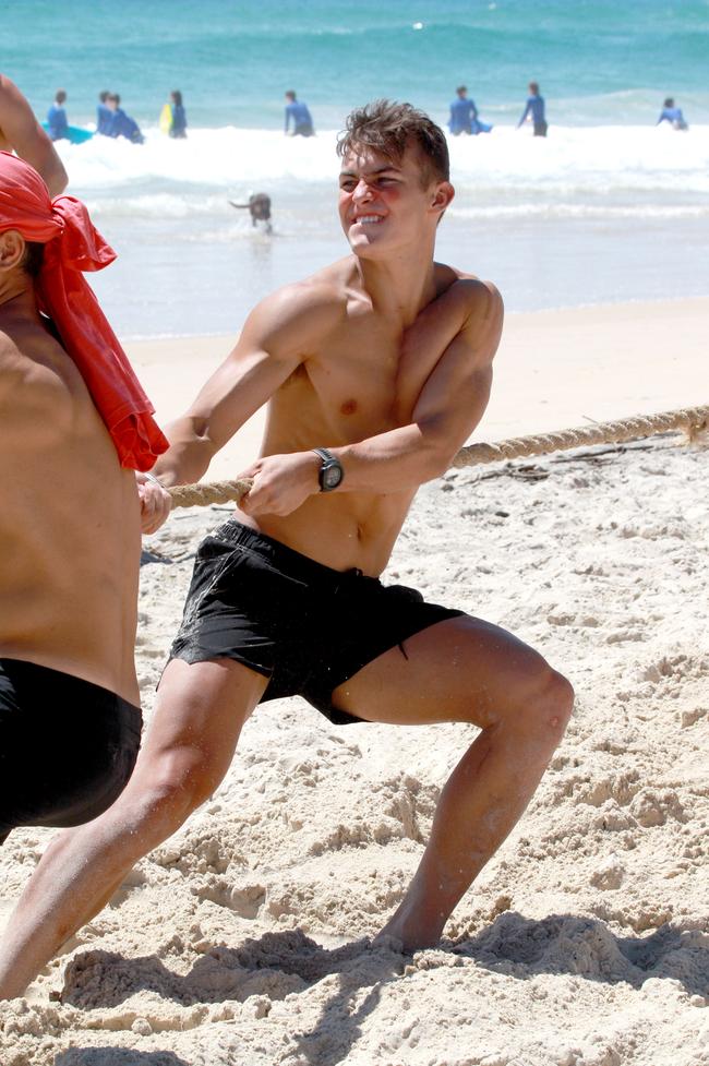 The Southport Sharks VFL team (Aussie Rules) during a preseason training camp at Tallebudgera beach. Riley green. Pic Mike Batterham