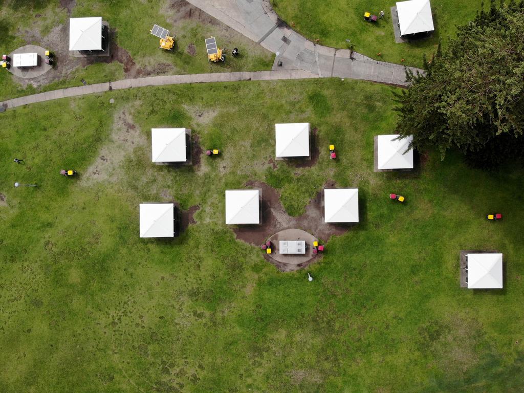 A deserted picnic area near Bronte beach after being shut down by the government to prevent social spreading of the virus. Picture: Toby Zerna