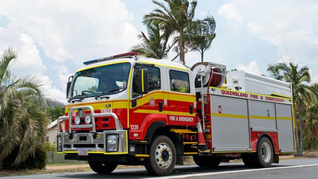 Fire truck raced to the scene of a truck rollover at Westwood. QFES generic