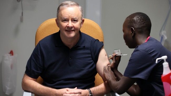 Prime Minister Anthony Albanese will receive his fourth COVID-19 vaccine on Tuesday. Picture: NCA NewsWire / Gary Ramage
