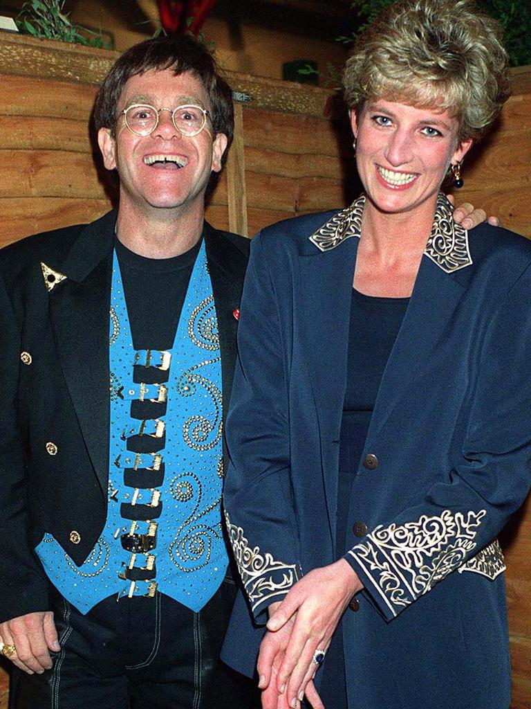 Elton John and Princess Diana. Picture: Supplied