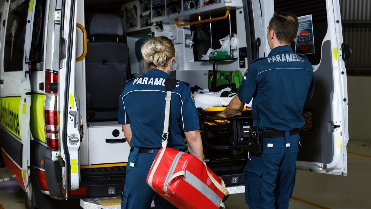 Paramedics have transported three 23 year old patients to Jandowae Hospital after a car crashed into a tree in Durong on Wednesday afternoon. Picture: Brendan Radke