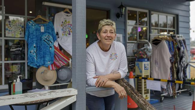 ‘I don’t want to have to come home and look after burnt animals like I did last time,’ says Theresa Matthews, the owner of Mogo Lolly Shop. Picture: Sean Davey