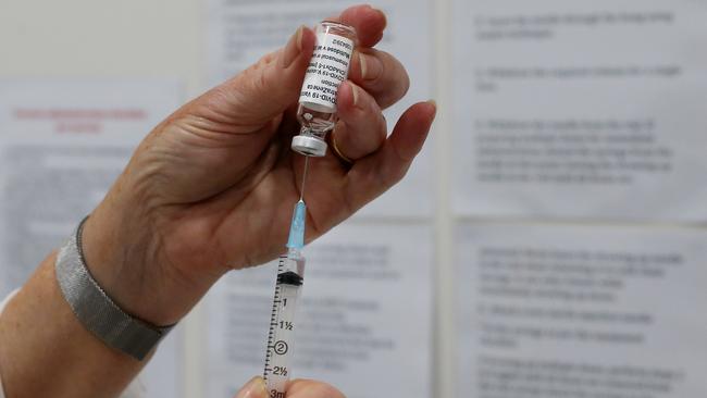 A nurse prepares the COVID-19 AstraZeneca vaccine. Picture: Getty Images