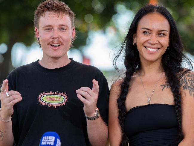 Matt McLean and Juran Adams ahead of the 2024 Bass In The Grass festival in Darwin. Picture: Pema Tamang Pakhrin