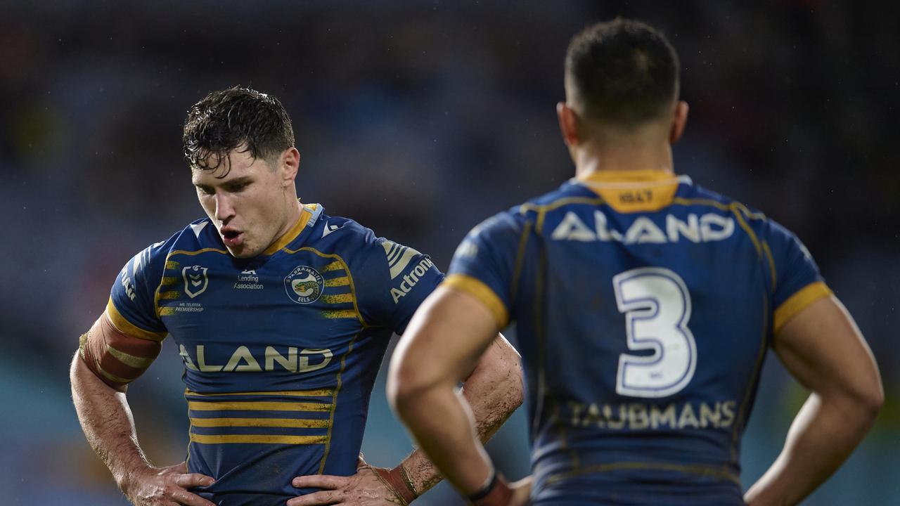 Mitchell Moses searches for answers during his side’s disappointing loss to South Sydney. Picture: Getty