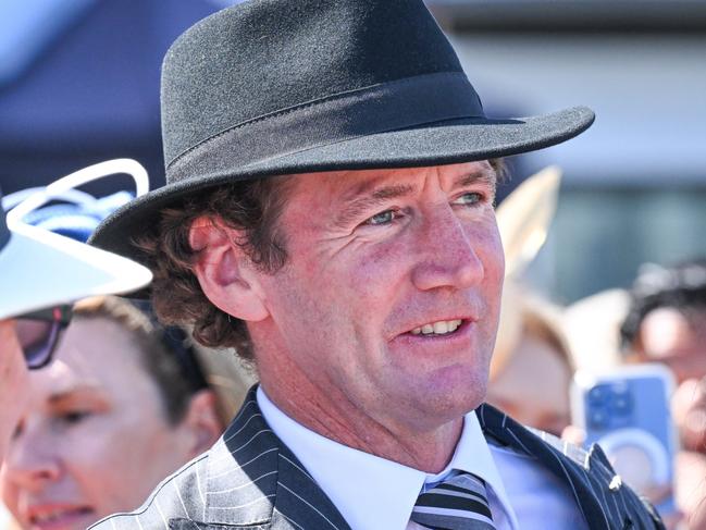Trainer Ciaron Maher  after Another Wil won the Good Friday Appeal Plate at Flemington Racecourse on March 02, 2024 in Flemington, Australia. (Photo by Reg Ryan/Racing Photos via Getty Images)