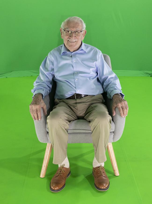 Eddie Jaku in the green room during filming. Pictures: Nadine Saacks