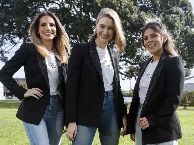 Les Femme have swapped frocks for masculine formal wear. Picture: David Swift