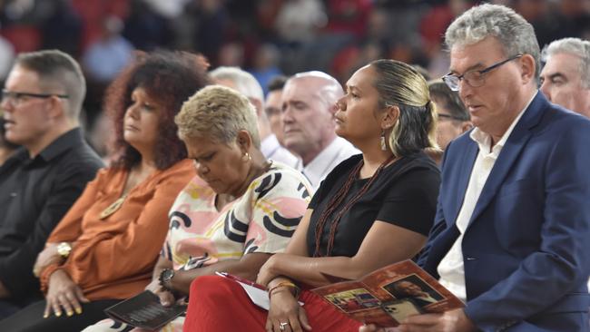 Territory politicians attend the state funeral for Dr Bush Blanasi on Friday, December 15.