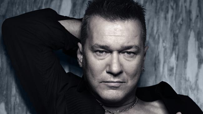 Aust singer Jimmy Barnes bearing tattoo on his chest that reads ''Jane''.