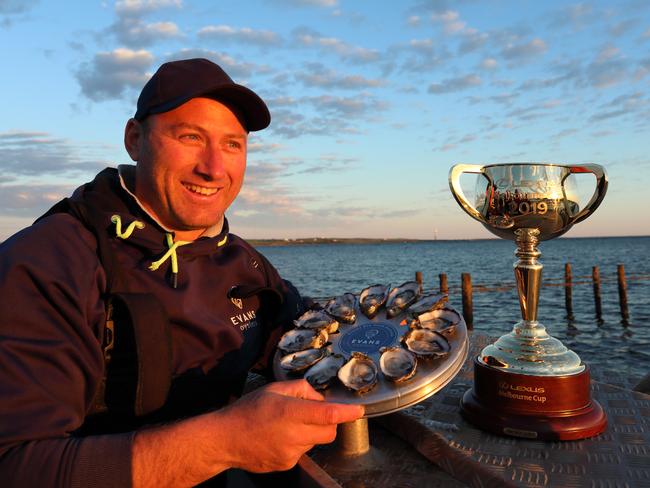 The Cup with Paul Evan from Evan’s Oysters at morning light in Streaky Bay, South Australia.