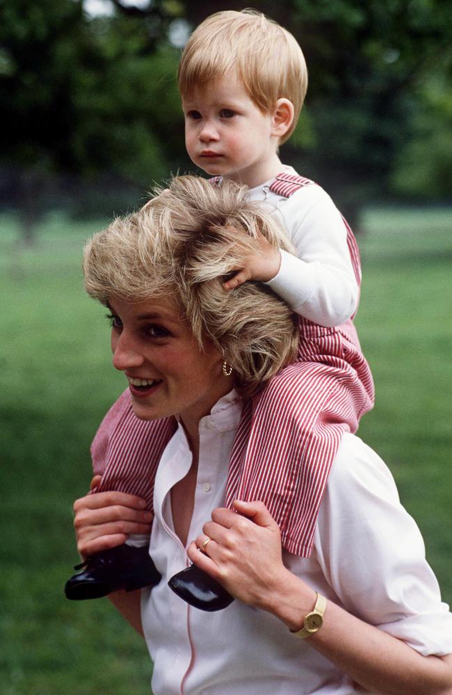 The photo of Diana and Harry on the Archewell website. Picture: Getty