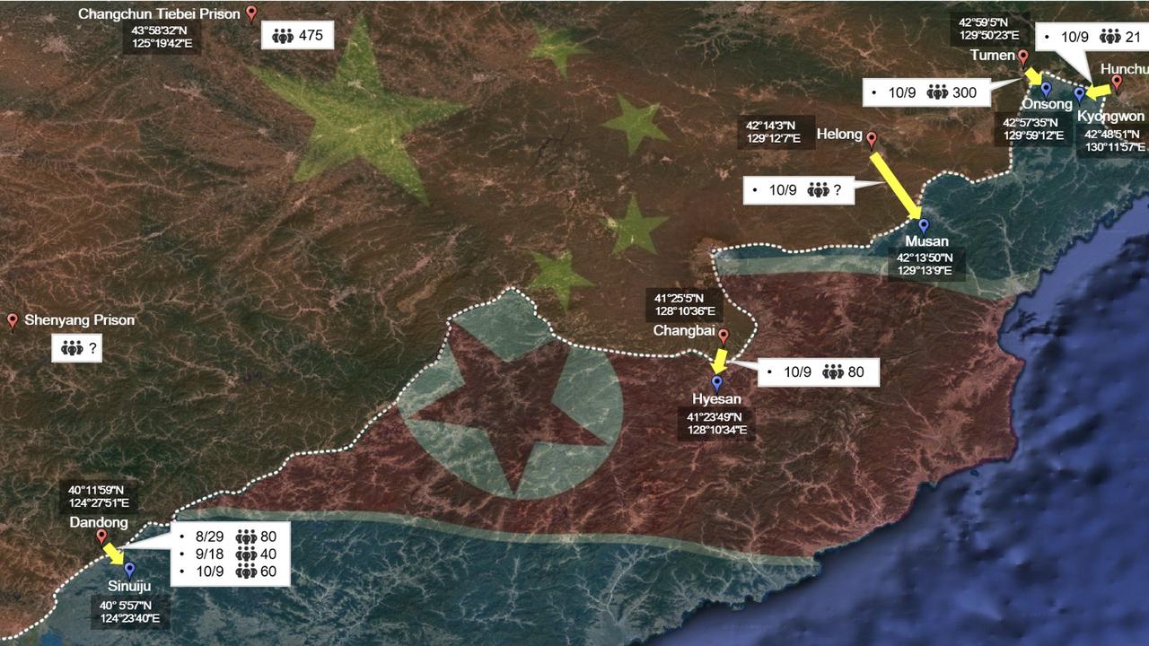 Rights groups have called on the UK, US, and other governments to condemn China’s actions after they forcibly returned hundreds of North Koreans to a country where they will face lifelong imprisonment, torture, and even execution. Picture: TJWG