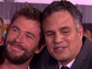 Taika Waititi, Chris Hemsworth and Mark Ruffalo at the Thor Premiere in LA. Photo: Marvel