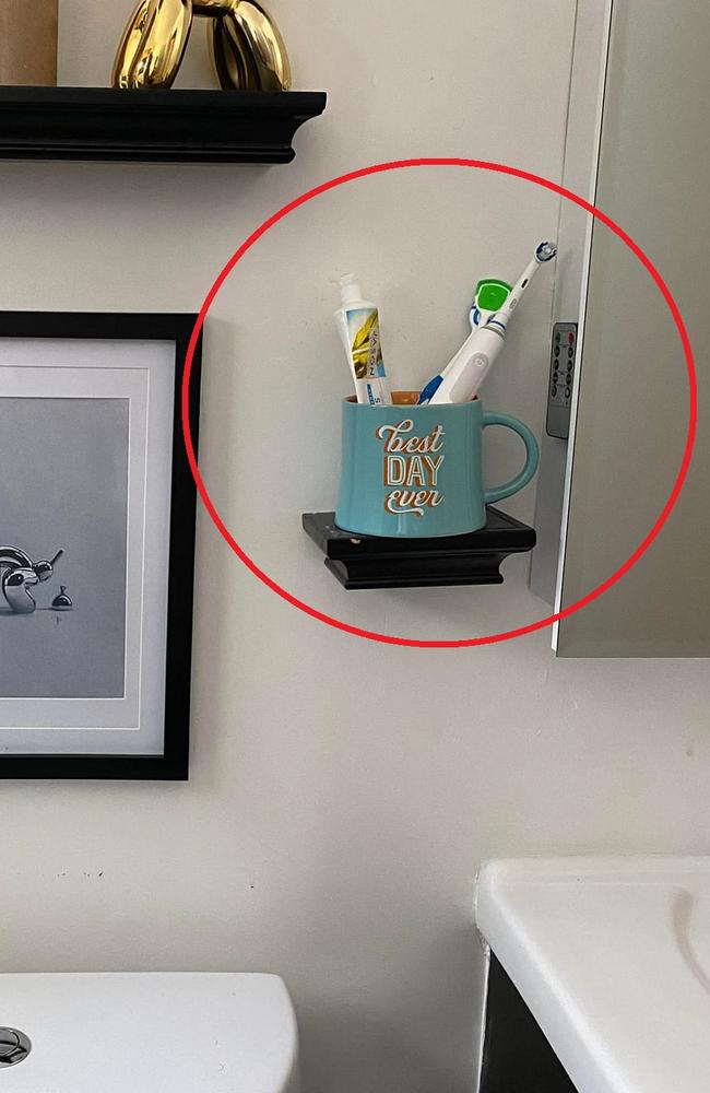 It was the fact she had her toothbrushes above the toilet. Picture: Facebook