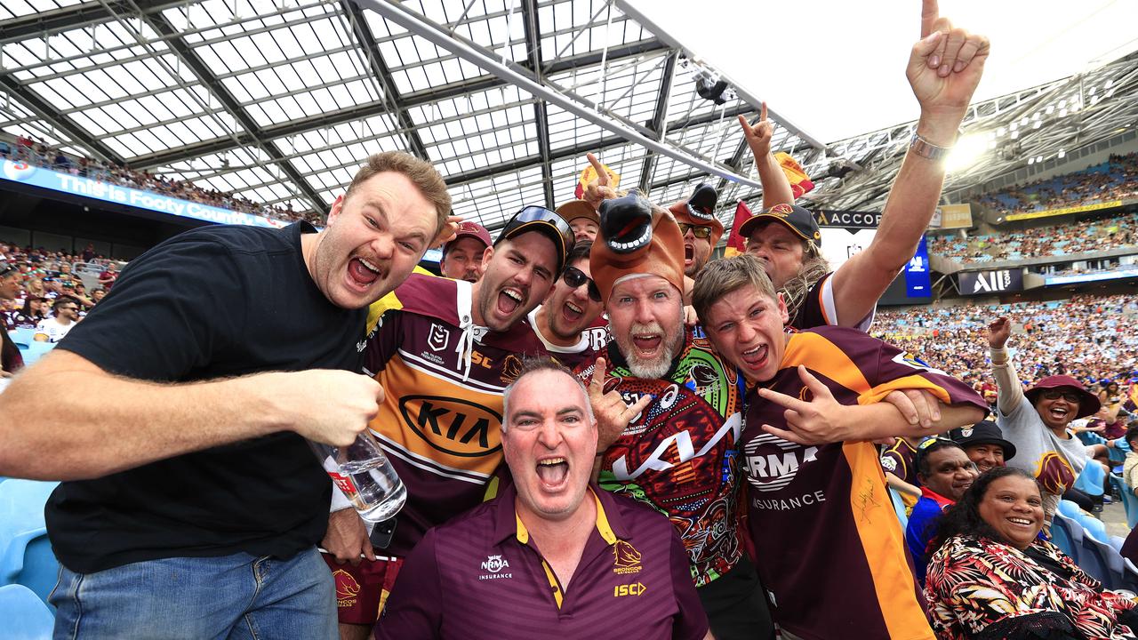 The boys from Brisbane get ready for the NRL Grand Final at Accor Stadium, Sydney Olympic Park. Pics Adam Head