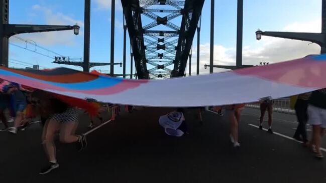 Massive WorldPride march across Sydney Harbour Bridge