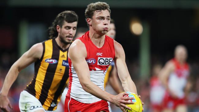 Sydney's Will Hayward on a run against Hawthorn at the SCG. Picture: Phil Hillyard