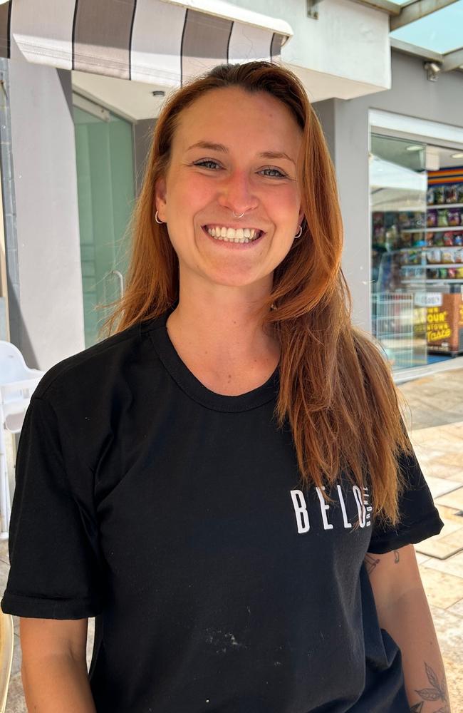 Thais Justin, supervisor of Bronte Belo, fears what will happen at Bronte Beach this Christmas and how it will affect her cafe.