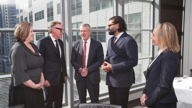 National Domestic Violence Symposium held inside the Family Court Building in Melbourne. Chief Justice Alstergren second from left. Picture: David Crosling