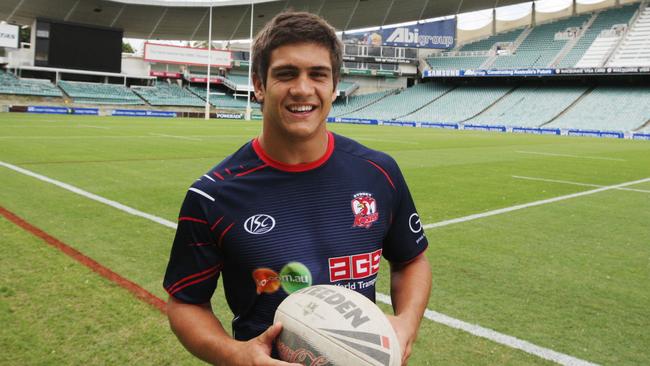 Former junior Springboks player JP du Plessis (18) from South Africa, who has changed codes and is a new recruit for Sydney Roosters NRL club, at the SFS in Sydney.