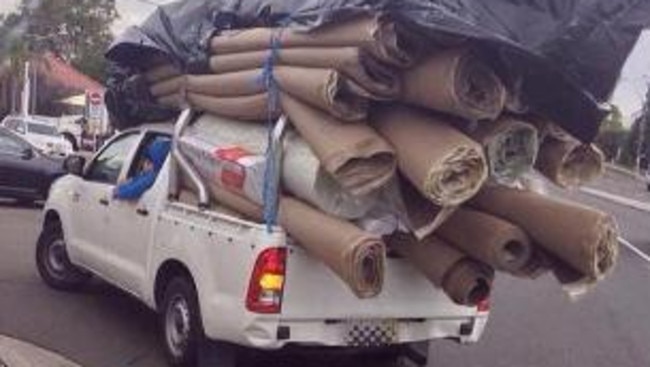 Top heavy ... don’t overloaded your vehicle. Picture: NSW Police.