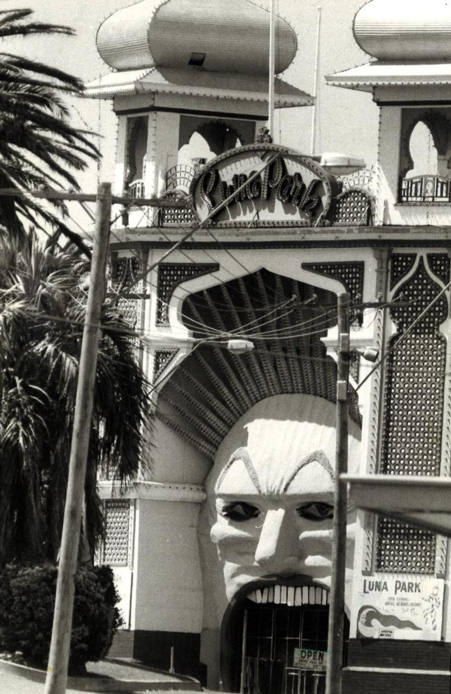 The entrance to Luna Park on the Esplanade in St Kilda in 1978. Picture: News Corp Australia 