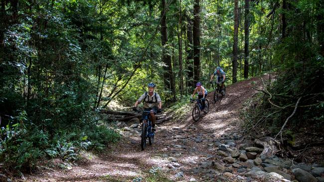 Mountain biking at Spicers Peak Lodge. Picture: Supplied