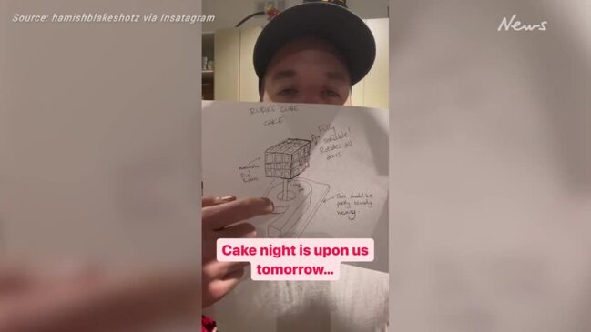 Hamish Blake planning Rubiks Cube birthday cake