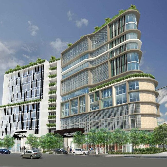 Artist impression for the private hospital development at Annerley Rd, Woolloongabba.