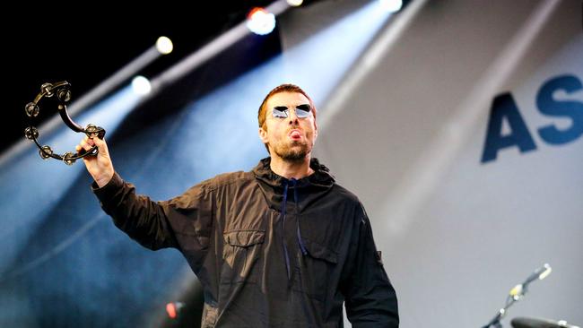 Liam Gallagher performs at the Falls Festival in Lorne, Australia. Picture- Nicole Cleary