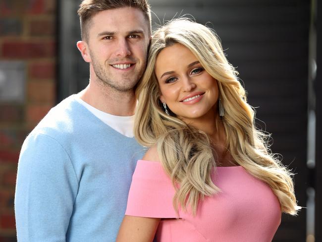 HOLD FOR SUNDAY HERALD SUN------Carlton Captain Marc Murphy and his wife Jessie who are expecting a baby . Picture: Alex Coppel.