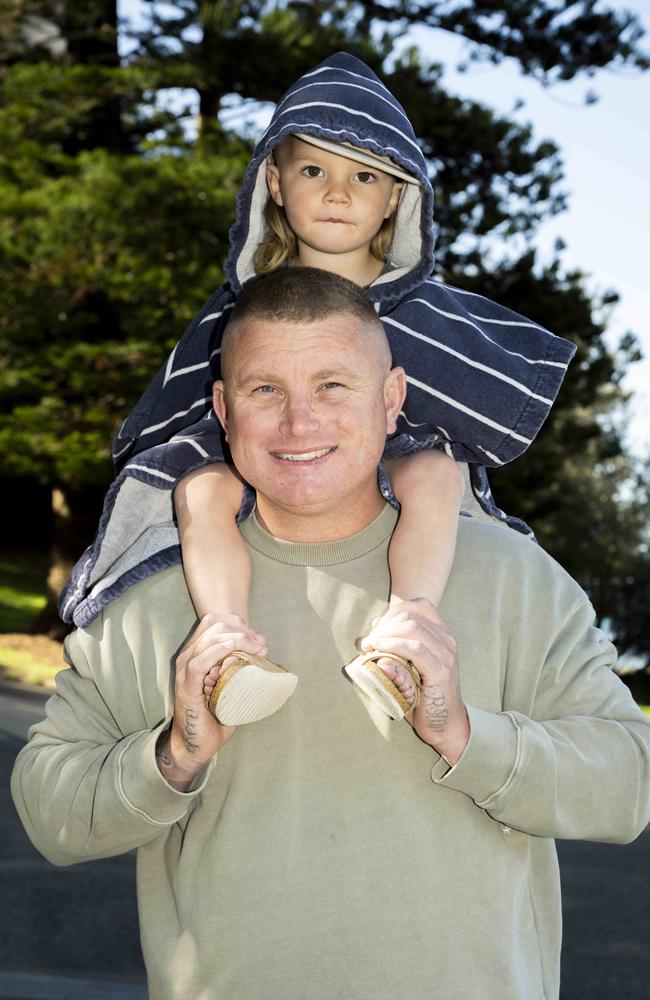 Dean Talbot and Tommy Talbot, 3, at CronullaFest at Cronulla on the 09/09/2023. Picture: Daily Telegraph/ Monique Harmer