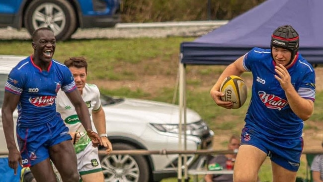 Yool Yool and his oldest mate Hunter Ward. Pic: Supplied.