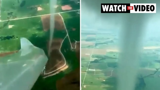 Pilot comes within metres of ‘funnel cloud’ in terrifying video