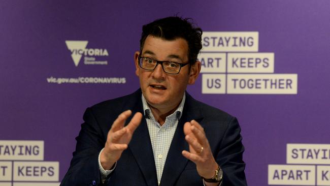 Victorian Premier Daniel Andrews speaks at his daily Coronavirus update on Monday Picture: NCA NewsWire/Andrew Henshaw