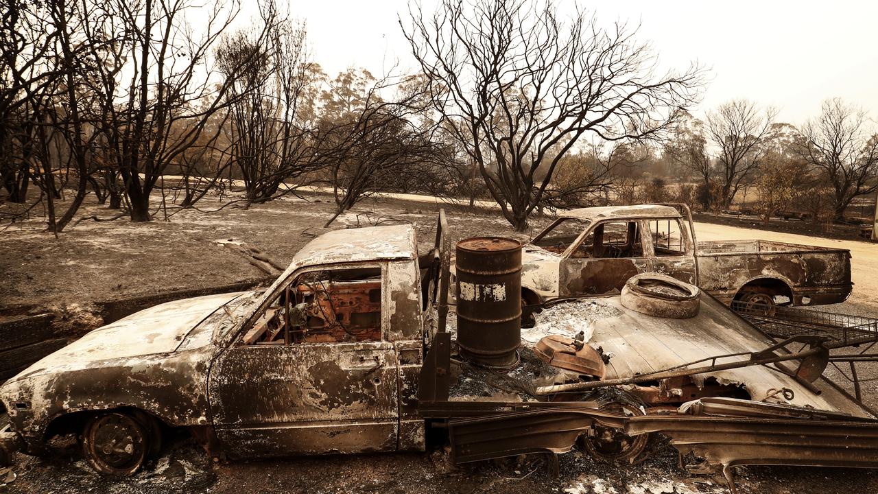 Fire damage in Sarsfield in Gippsland on January 3. Picture: Darrian Traynor/Getty Images