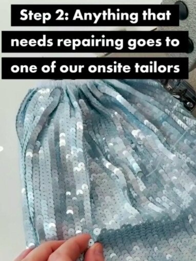 Anything that needs repairing goes to an on-site tailor. Picture: TikTok/@asos