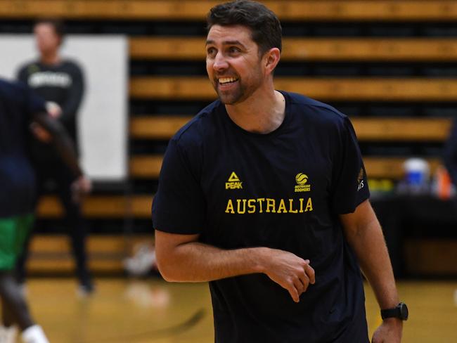 Australian Boomers assistant coach Adam Caporn is also working as an assistant at the Brooklyn Nets alongside Ben Simmons. Picture: AAP Image/James Ross.