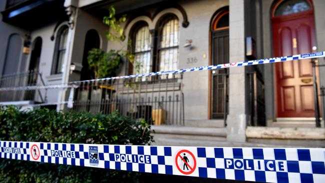 The Surry Hills home raided by police. Picture: AAP