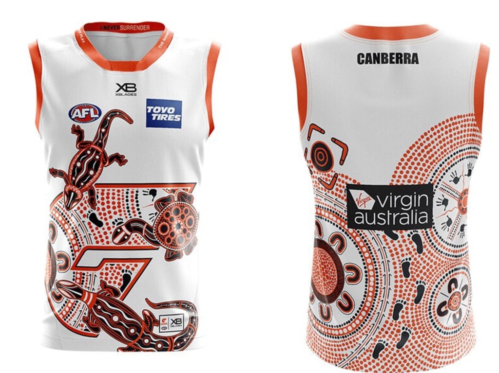 GWS Giants 2020 Sir Doug Nicholls Indigenous Round jumper.